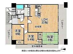 ディナスティ東大阪アテンシアシティ 3LDKの間取図画像