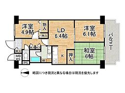 マンハイムグラン石切 3LDKの間取図画像