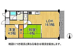 朝日プラザ小阪 1SLDKの間取図画像