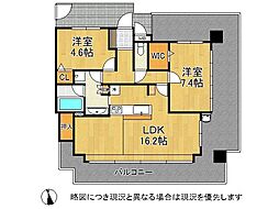 クレアガーデン鴻池 2LDKの間取図画像