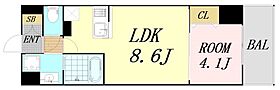 大阪府大阪市淀川区新高6丁目（賃貸マンション1LDK・8階・33.20㎡） その2