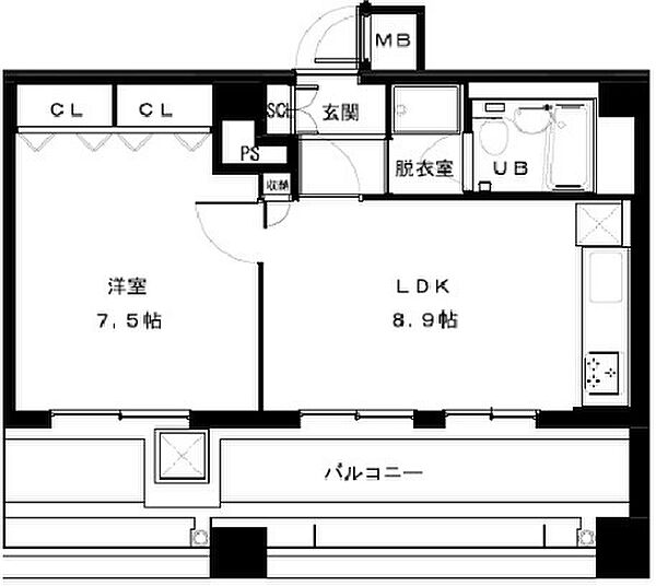 三宮ハウス 1005｜兵庫県神戸市中央区小野柄通3丁目(賃貸マンション1LDK・10階・37.75㎡)の写真 その2