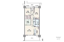 グランコート東海通 3LDKの間取図画像