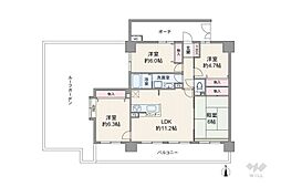 宝マンション川間町 4LDKの間取図画像