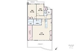 シンフォニアみなみが丘D棟 2LDKの間取図画像