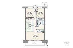 バンベール木場 3LDKの間取図画像