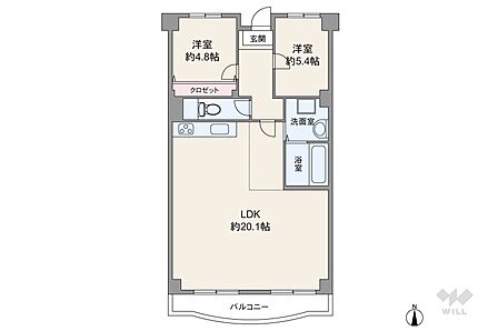 2LDK 間取り