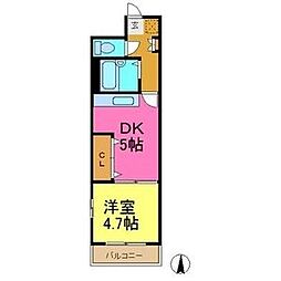 名古屋市営東山線 今池駅 徒歩3分の賃貸マンション 4階1DKの間取り