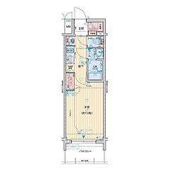 名古屋市営東山線 新栄町駅 徒歩9分の賃貸マンション 2階ワンルームの間取り