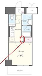 名古屋市営桜通線 今池駅 徒歩5分の賃貸マンション 4階1Kの間取り