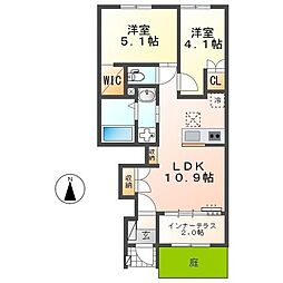 名古屋市営名城線 砂田橋駅 徒歩7分の賃貸アパート 1階2LDKの間取り