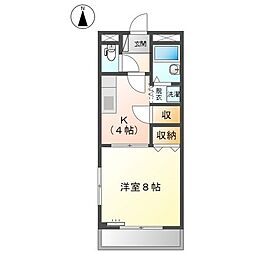 名古屋市営鶴舞線 原駅 徒歩7分の賃貸アパート 3階1Kの間取り