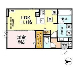 JR中央本線 新守山駅 徒歩10分の賃貸アパート 3階1LDKの間取り