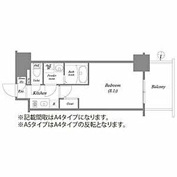 名古屋市営鶴舞線 鶴舞駅 徒歩10分の賃貸マンション 13階1Kの間取り