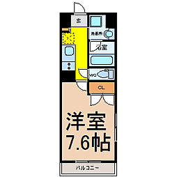 名古屋市営東山線 藤が丘駅 徒歩9分の賃貸マンション 4階1Kの間取り