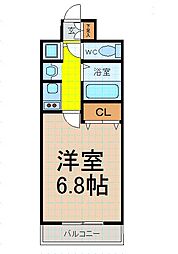 名古屋市営東山線 千種駅 徒歩2分の賃貸マンション 4階1Kの間取り