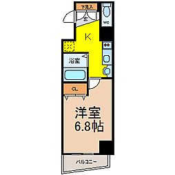 プレサンス覚王山D-Style2 1Kの間取図画像