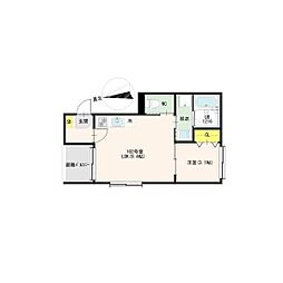 Gentle Light 野並 1LDKの間取図画像