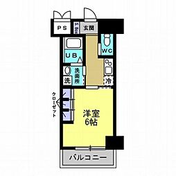 エグゼ原 1Kの間取図画像