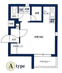 レジデンスカサブランカ 1Kの間取図画像