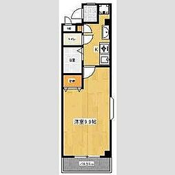 グレイスハルオカ 1Kの間取図画像