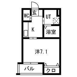 スターブル野並 1Kの間取図画像