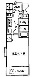 K2OKASANB.二番館 1Kの間取図画像