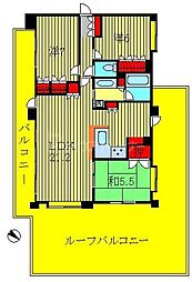 レーベンハイム柏 9階3LDKの間取り