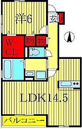 フォレステージＤ 1階1LDKの間取り