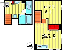 RIZEST　MK　柏 1階ワンルームの間取り