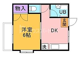 アスール・レイ南流山 1階1DKの間取り