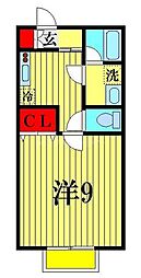 ブランシェ 2階1Kの間取り