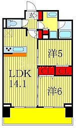 ラグゼナ流山おおたかの森 2階2LDKの間取り
