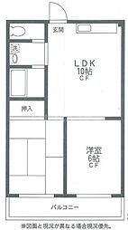 メゾン柏 3階2LDKの間取り