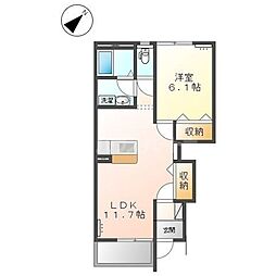 サンマルサン　Ａ 1階1LDKの間取り