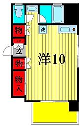 シャイン南流山 6階ワンルームの間取り