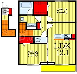 トランキーノ　パルク 2階2LDKの間取り
