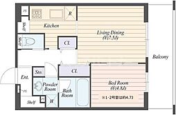 ART　RESIDENCE　IN　KASHIWA-no-HA 4階1LDKの間取り