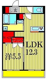 Le Ciel 2階1LDKの間取り