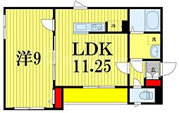 グランメゾン南流山 1階1LDKの間取り