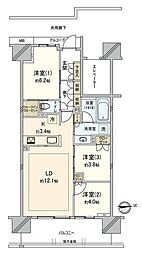 オハナ柏たなかパークフロント 7階3LDKの間取り
