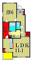 プランドールＡ 1階1LDKの間取り