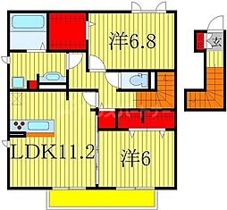 カームベリーD 2LDKの間取図画像