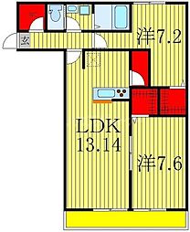 ハイセンチュリー 2LDKの間取図画像