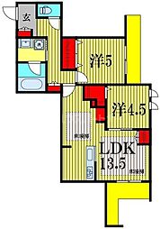 プレミアメゾン 2LDKの間取図画像