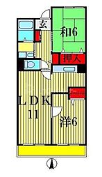 ル・モンテストS 2LDKの間取図画像