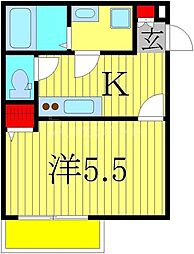 Fleurs-kashiwa 1Kの間取図画像