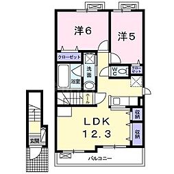サンスクエア2 2LDKの間取図画像