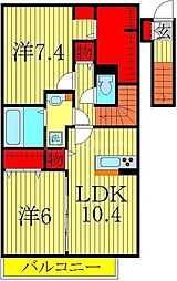 グリシーヌ 2LDKの間取図画像