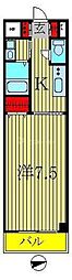 アーストンスクウェア 1Kの間取図画像